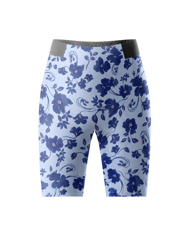 ROCKBROS Women's Vintage Blue Floral Cycling Bibs