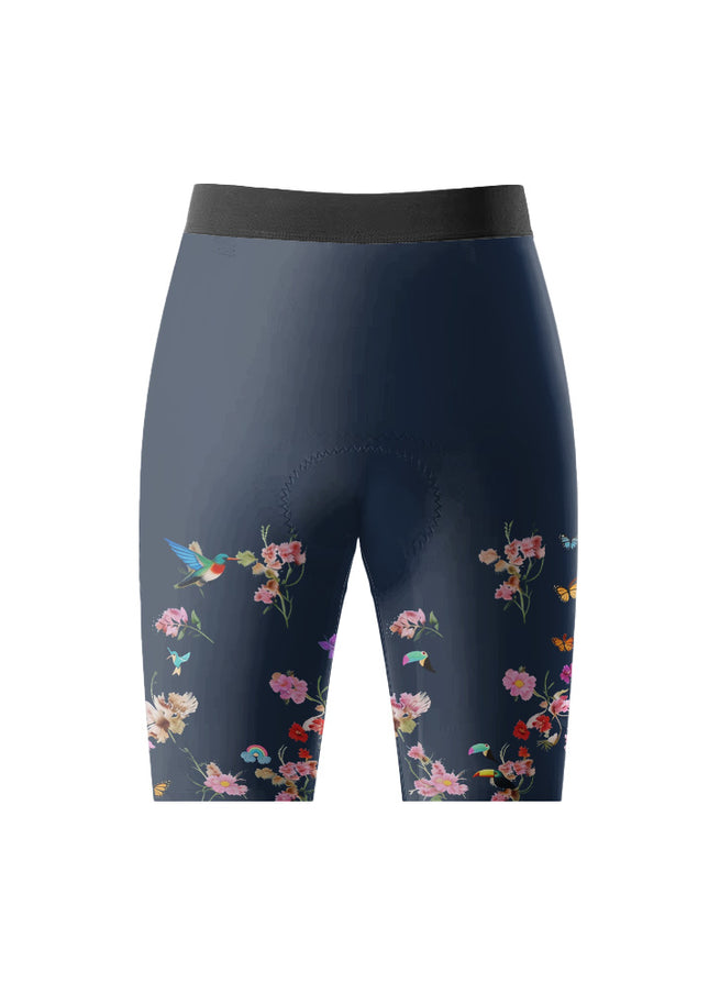 ROCKBROS Women's Tropical Floral & Bird Print Cycling Shorts