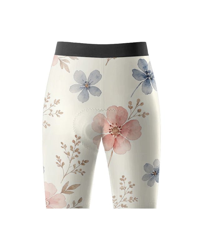 ROCKBROS Women Watercolor Floral Padded Cycling Bib Shorts