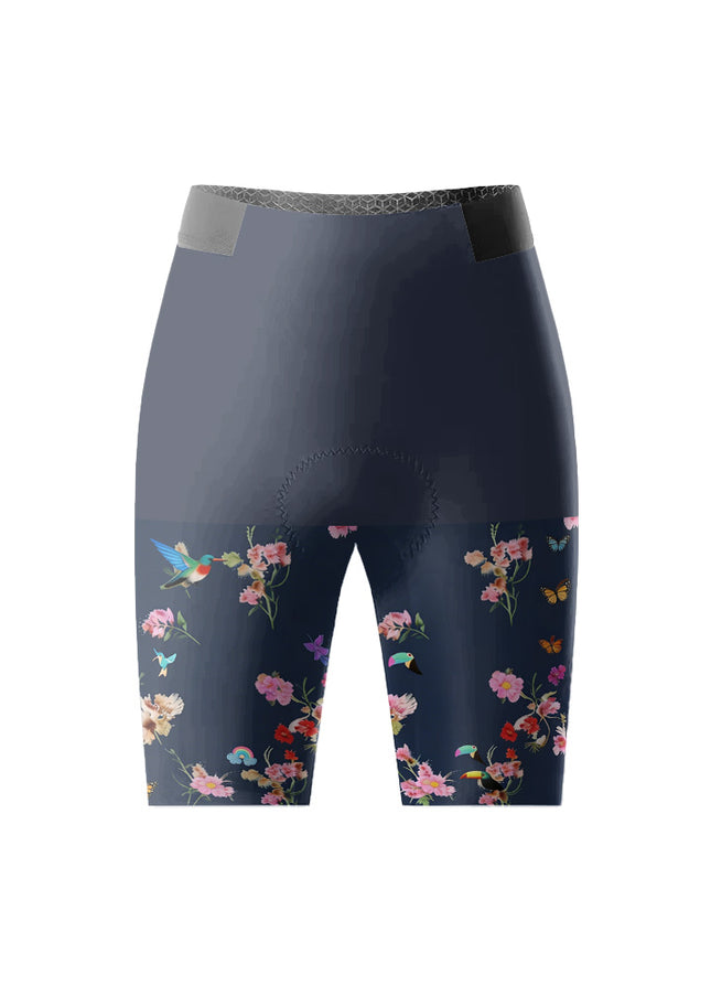 ROCKBROS Women's Tropical Floral & Bird Print Cycling Shorts