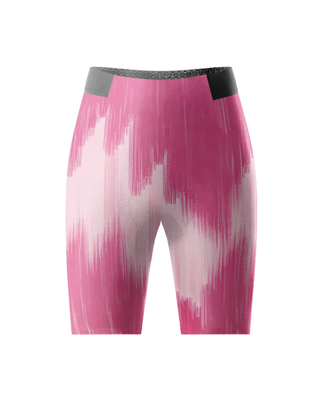 ROCKBROS Women's Pink Ikat Gradient Padded Cycling Shorts