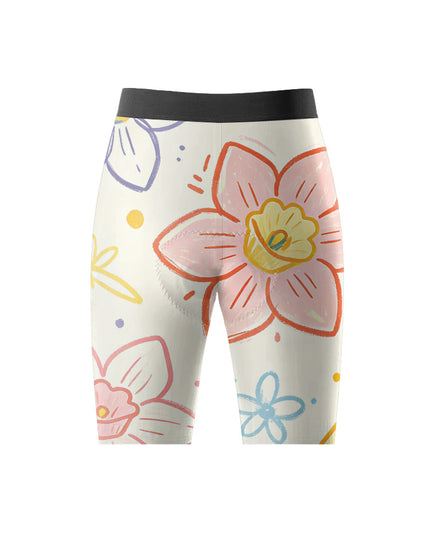 ROCKBROS Women Hand-Drawn Daffodil Print Short Sleeve Cycling Set