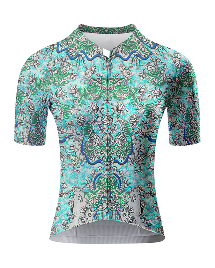 ROCKBROS Women's Earth Day Limited Teal Reef Classical Filigree Jersey