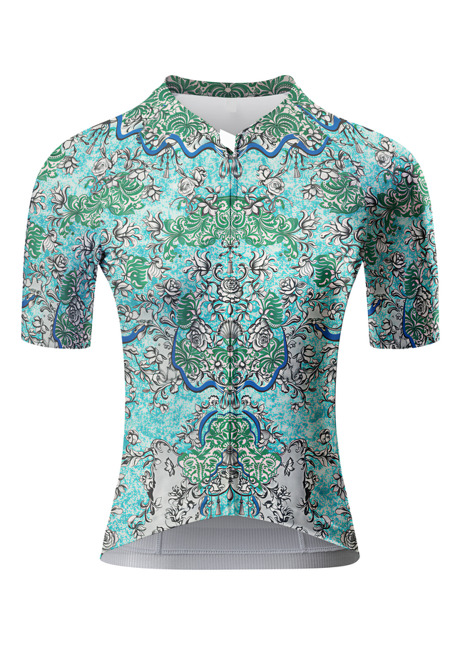 ROCKBROS Women's Earth Day Limited Teal Reef Classical Filigree Jersey