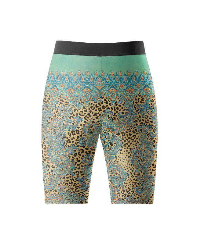 ROCKBROS Women's Gypsy Soul Paisley-Leopard Cycling Shorts