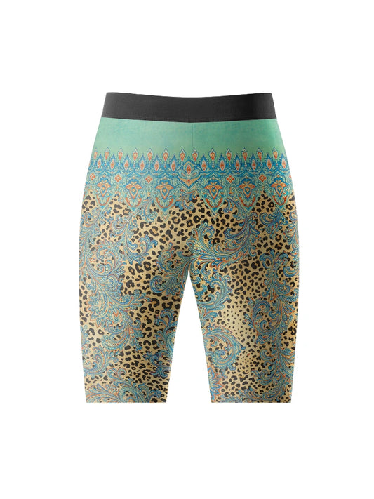 ROCKBROS Women's Gypsy Soul Paisley-Leopard Cycling Shorts