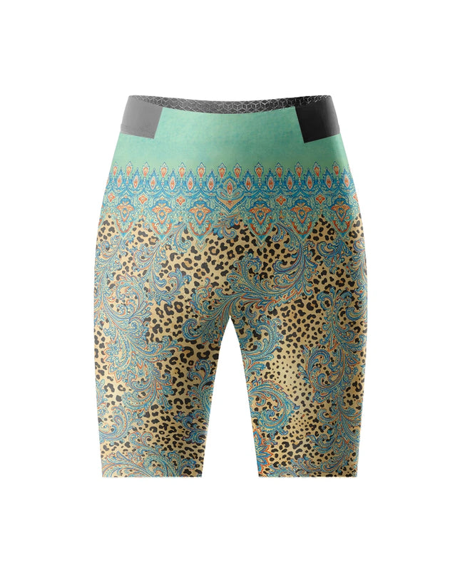 ROCKBROS Women's Gypsy Soul Paisley-Leopard Cycling Shorts
