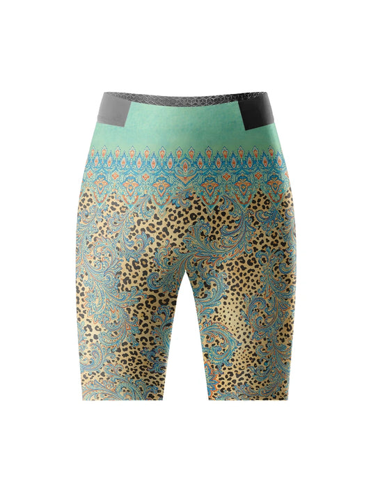 ROCKBROS Women's Gypsy Soul Paisley-Leopard Cycling Shorts