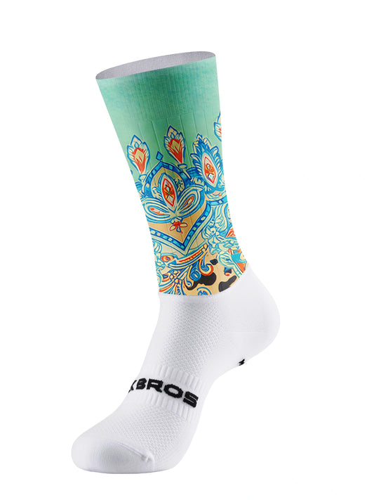 ROCKBROS Artistic Boho-Paisley Fusion Breathable Cycling Socks