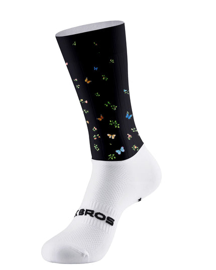 ROCKBROS Aero Socks - Midnight Meadow Butterfly Noir