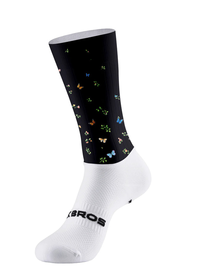 ROCKBROS Aero Socks - Midnight Meadow Butterfly Noir