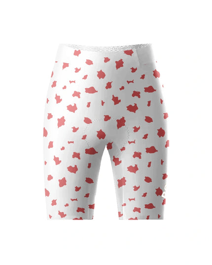 ROCKBROS Women's Coral Pop All-Weather Minimalist Patterned Bib Shorts