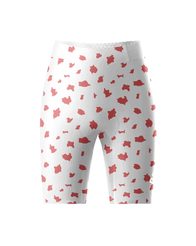 ROCKBROS Women's Coral Pop All-Weather Minimalist Patterned Bib Shorts