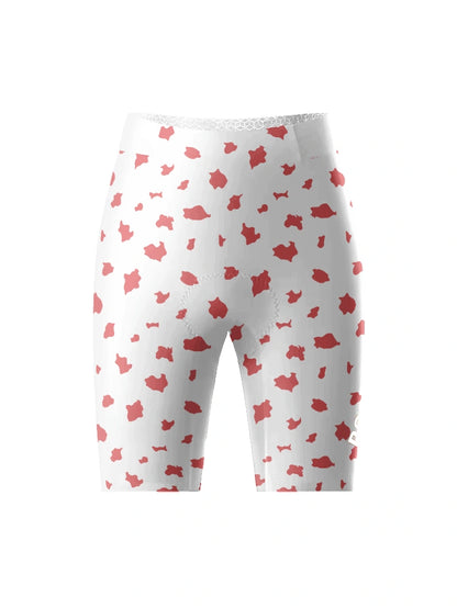 ROCKBROS Women's Coral Pop All-Weather Minimalist Patterned Bib Shorts