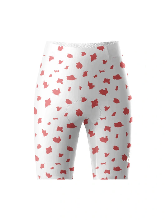 ROCKBROS Women's Coral Pop All-Weather Minimalist Patterned Bib Shorts