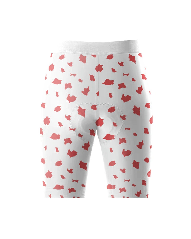 ROCKBROS Women's Coral Pop All-Weather Minimalist Patterned Bib Shorts