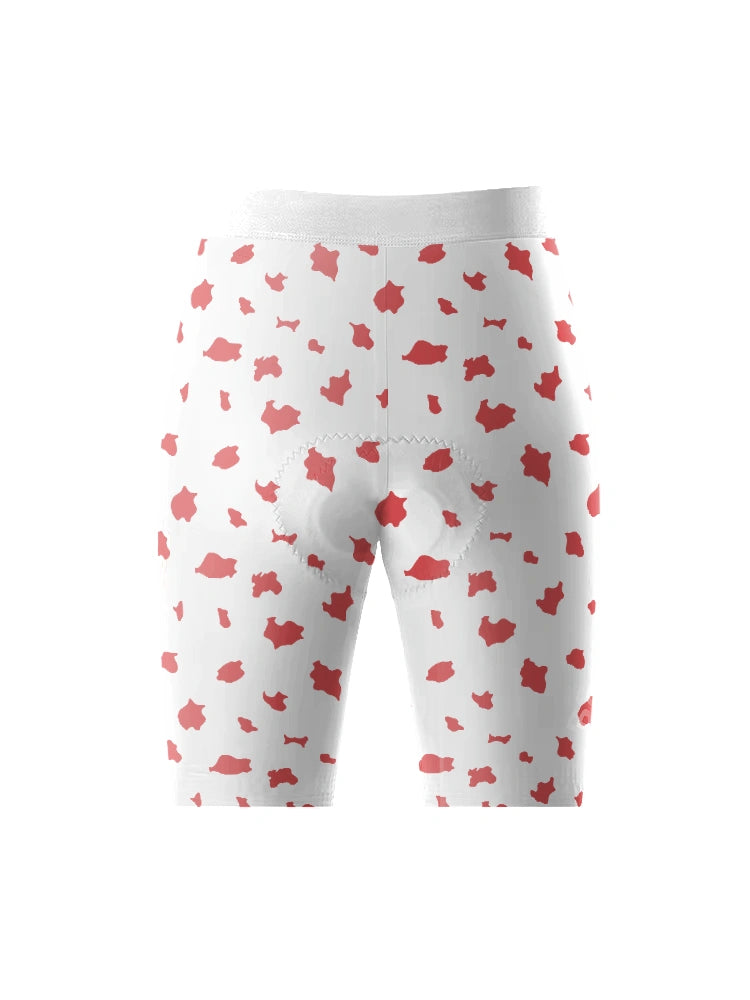 ROCKBROS Women's Coral Pop All-Weather Minimalist Patterned Bib Shorts