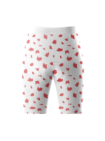 ROCKBROS Women's Coral Pop All-Weather Minimalist Patterned Bib Shorts