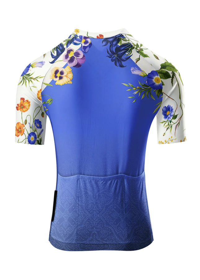 ROCKBROS Women's Serene Blue Blooms All-Weather Pro Aero Jersey