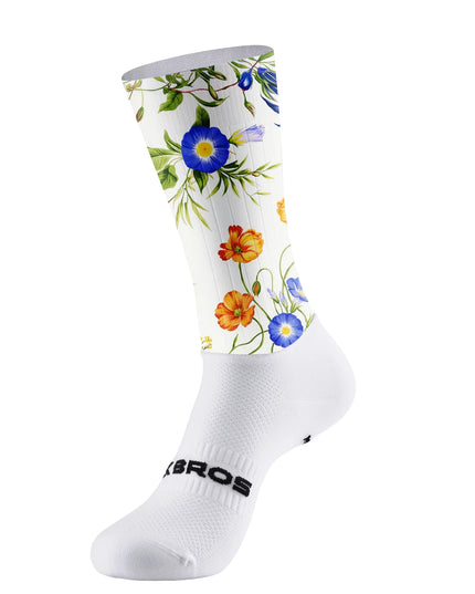 ROCKBROS Aero Socks - Wildflower Bloom Botanical White