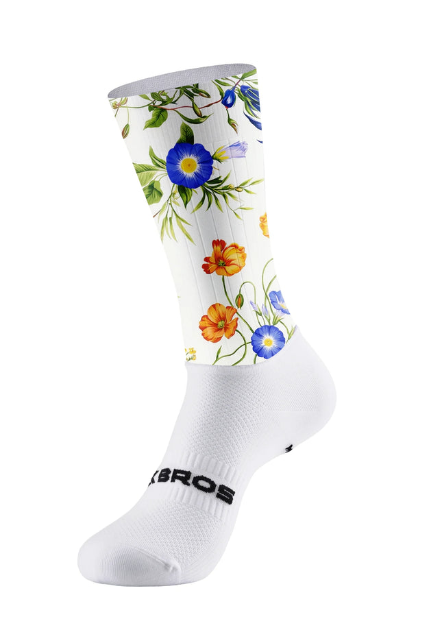 ROCKBROS Aero Socks - Wildflower Bloom Botanical White