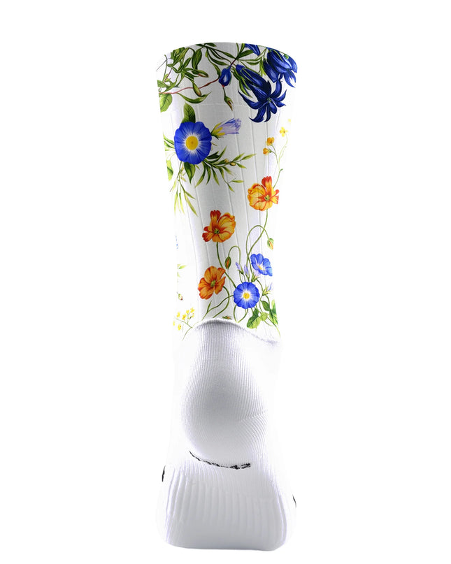 ROCKBROS Aero Cycling Socks - Wildflower Bloom Botanical White