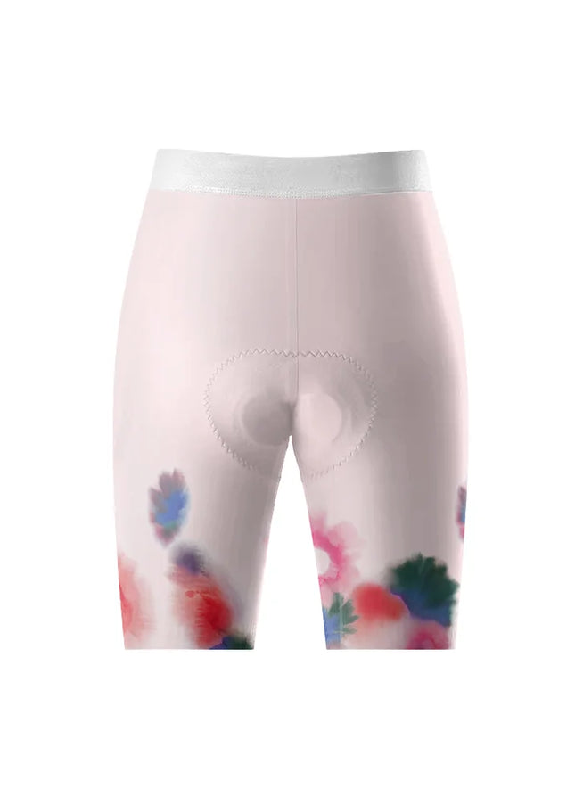 ROCKBROS Women's Watercolor Bloom Pro Padded Cycling Shorts