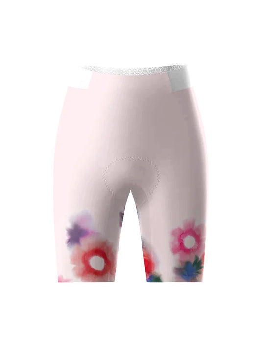 ROCKBROS Women's Watercolor Bloom Pro Padded Cycling Shorts