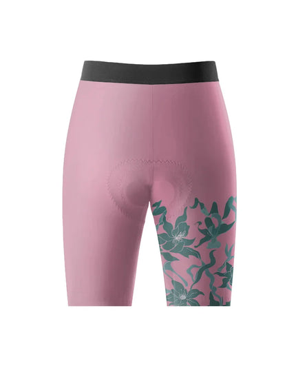 ROCKBROS Women's Vine Wrap Asymmetrical Botanical Bib Shorts