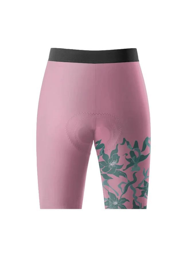 ROCKBROS Women's Vine Wrap Asymmetrical Botanical Bib Shorts