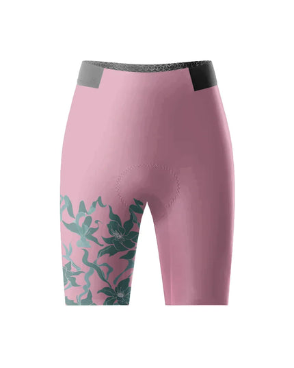 ROCKBROS Women's Vine Wrap Asymmetrical Botanical Bib Shorts