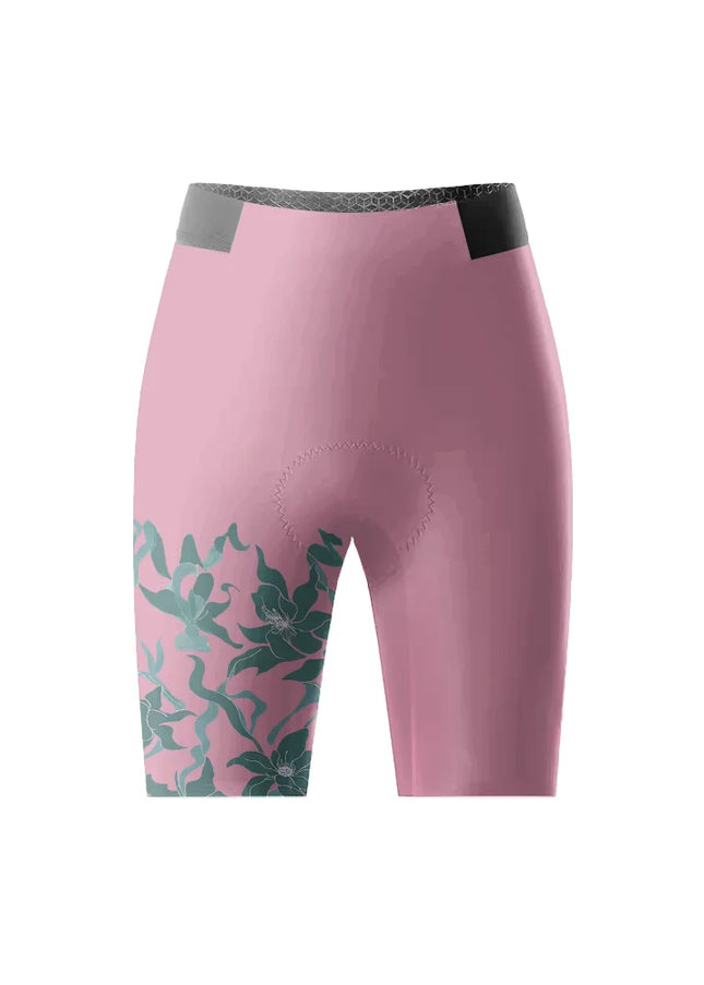 ROCKBROS Women's Vine Wrap Asymmetrical Botanical Bib Shorts