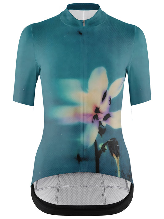 RockBros Women's "Midnight Bloom" Ethereal Floral Art Cycling Jersey