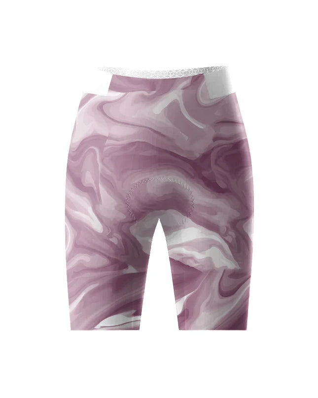 ROCKBROS Women's Lavender Flow All-Weather Fluid Art Bib Shorts