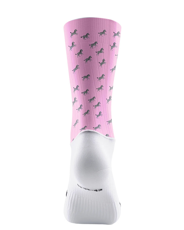 ROCKBROS Pink Prancing Zebra Performance Socks