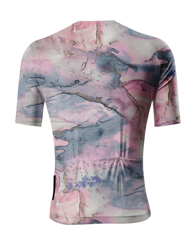 RockBros Men's "Gilded Marble" Artistic Watercolor Cycling Jersey