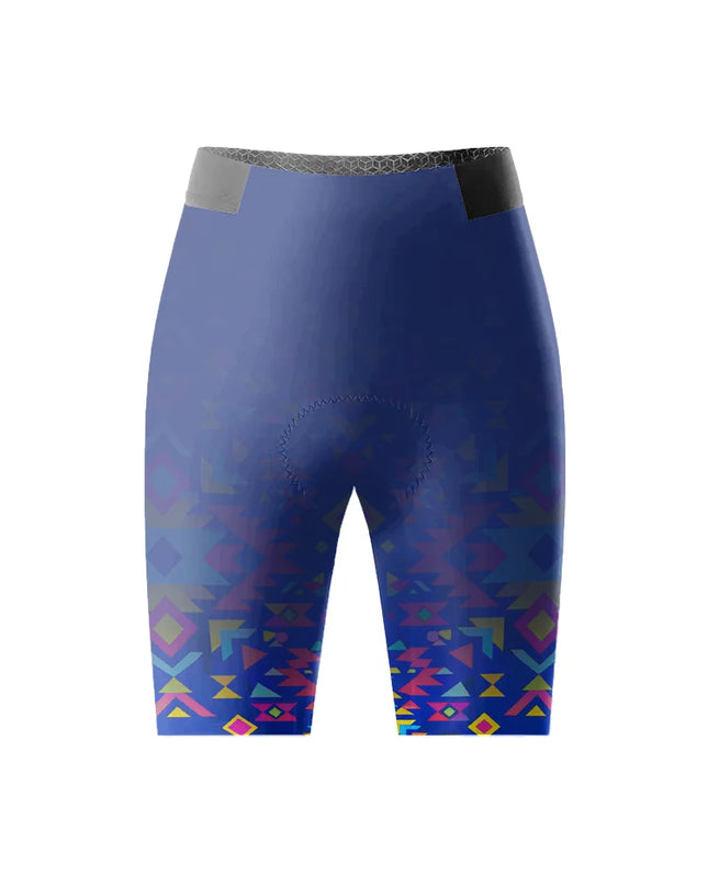 ROCKBROS Women's Southwest Mosaic Tribal Cycling Shorts - Electric Geometric Style