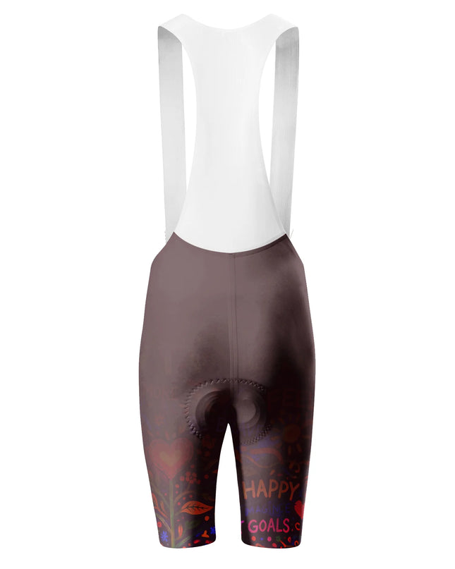 ROCKBROS Women's "Soul Rider" Burgundy Graffiti Cycling Shorts