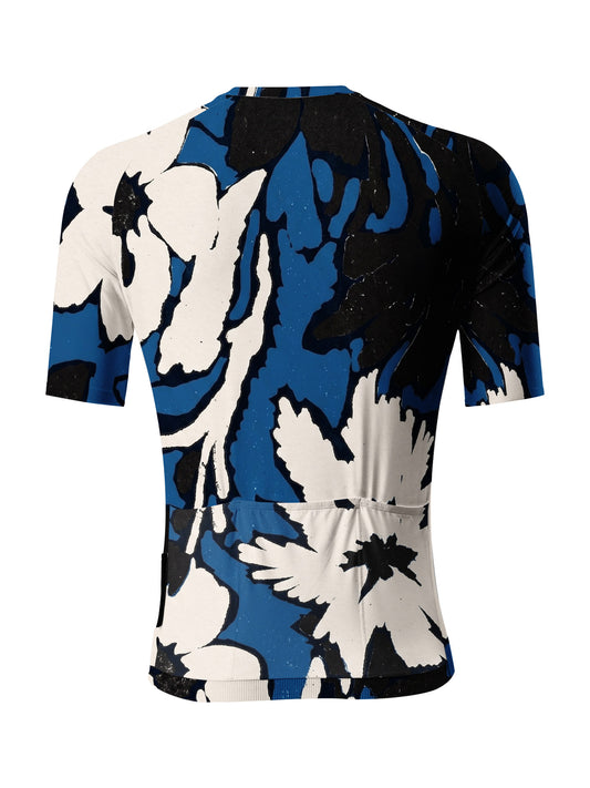 ROCKBROS Men's Bold Retro Floral Short Sleeve Cycling Jersey