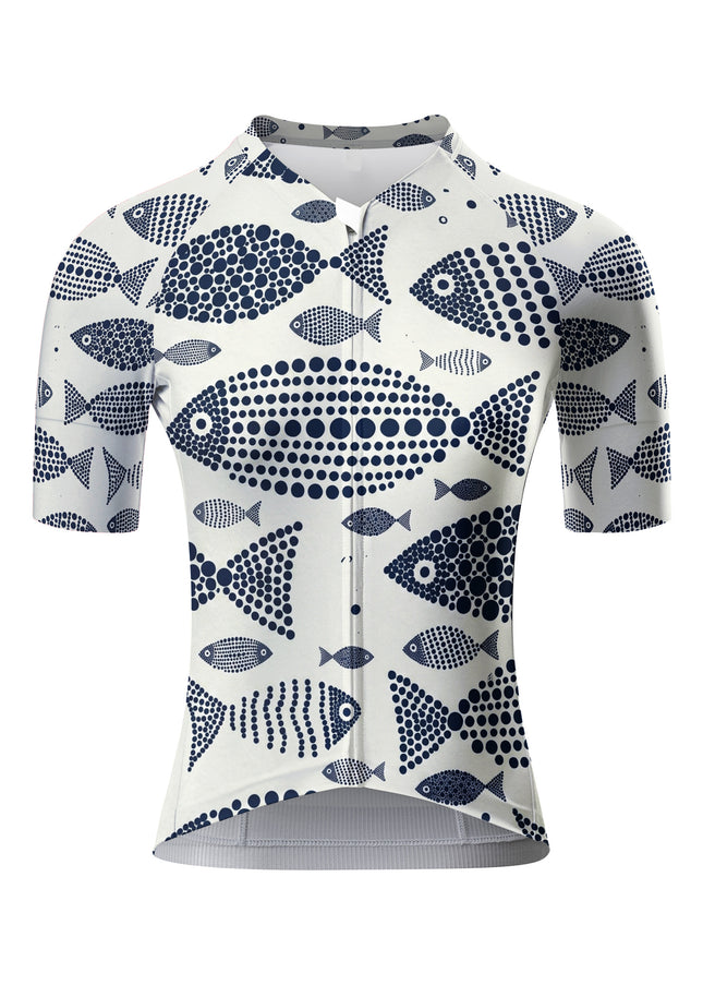ROCKBROS Women's Cycling Jersey Short Sleeve Breathable Artistic Fish Print Jersey