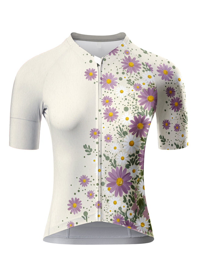 ROCKBROS Women's Purple Floral Cascading Short Sleeve Cycling Set