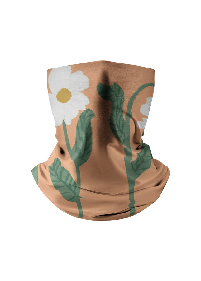 ROCKBROS Pop-Art Daisy Vibrant Orange Face Mask