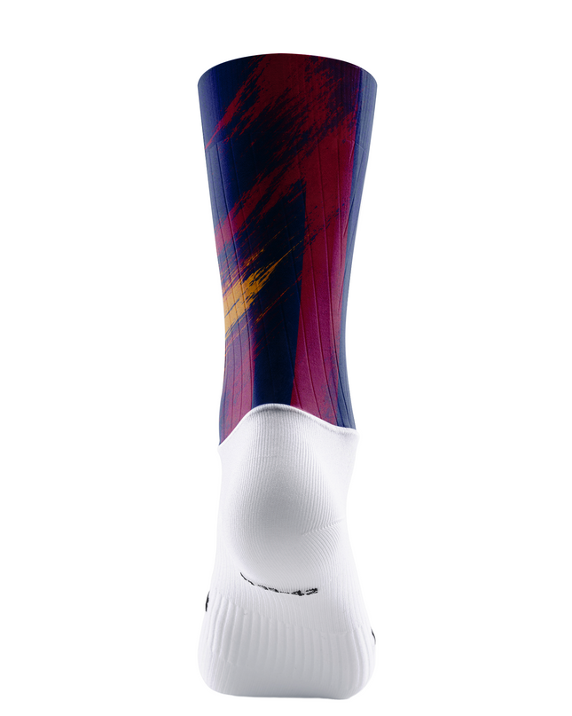ROCKBROS Abstract Striped Graphic Navy Burgundy Cycling Socks