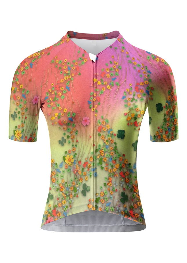 ROCKBROS Women's Gradient Wildflower Print Short Sleeve Cycling Set