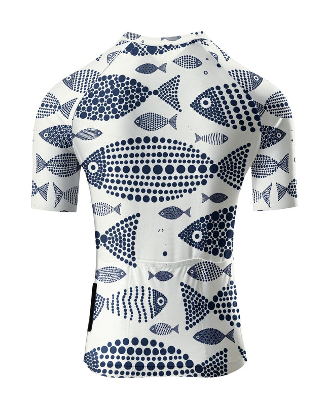 ROCKBROS Women's Cycling Jersey Short Sleeve Breathable Artistic Fish Print Jersey