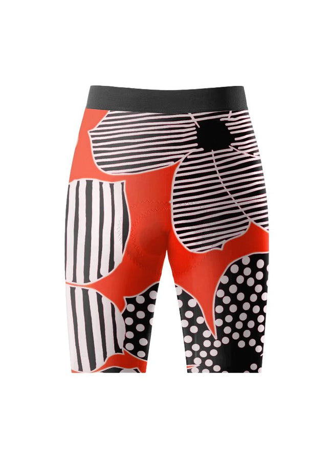 ROCKBROS Women's Pop Art Floral Striped Short Sleeve Cycling Set