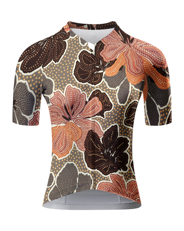 ROCKBROS Women Vintage Floral Print Short Sleeve Cycling Set