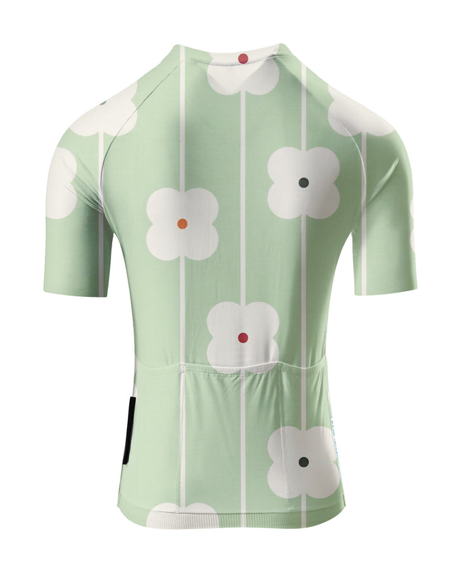 ROCKBROS Women's Mint Green Floral Striped Breathable Cycling Set