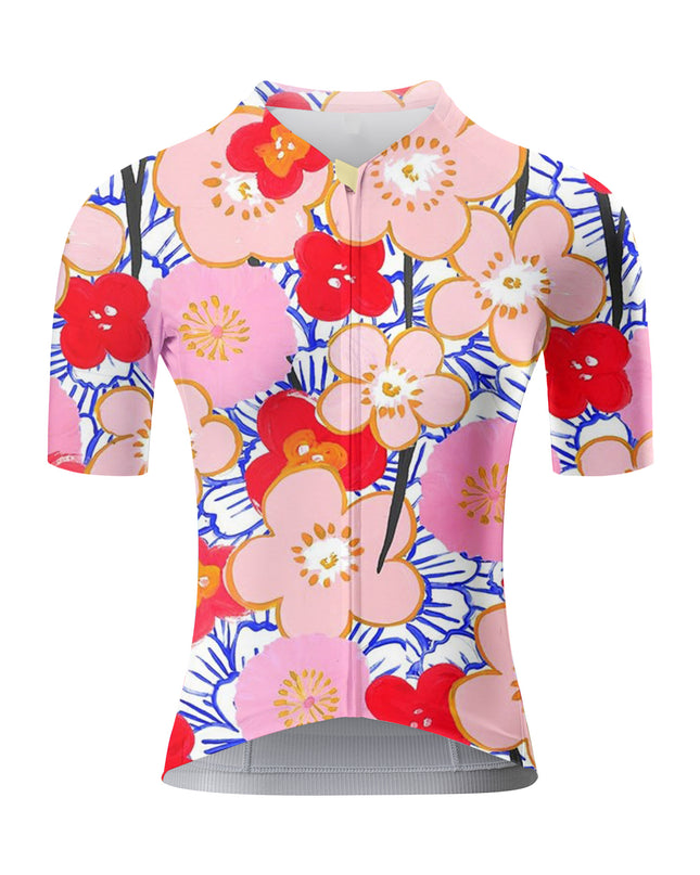 ROCKBROS Women's Artistic Hand-Painted Floral Short Sleeve Cycling Set