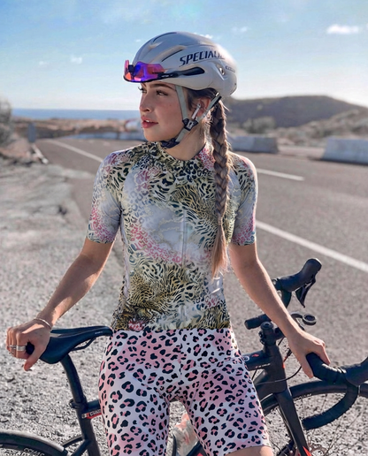 ROCKBROS Women's "Lithic Wild" All-Weather Marble-Animal Fusion Jersey